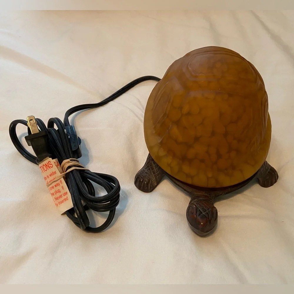 METAL AMBER TURTLE LAMP - Picture 7 of 14